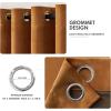 MIULEE Black Out Velvet Curtains 96 Inch Length for Room Darkening Long Blackout Curtains with Grommet Top for Bedroom/Living Room Light Blocking Thermal Insulating Soundproof Set of 2， Black(Gold Brown)