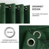 MIULEE Black Out Velvet Curtains 96 Inch Length for Room Darkening Long Blackout Curtains with Grommet Top for Bedroom/Living Room Light Blocking Thermal Insulating Soundproof Set of 2， Black(Emerald Green)