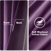 MIULEE Black Out Velvet Curtains 96 Inch Length for Room Darkening Long Blackout Curtains with Grommet Top for Bedroom/Living Room Light Blocking Thermal Insulating Soundproof Set of 2， Black(Purple)
