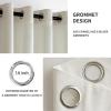 MIULEE Black Out Velvet Curtains 96 Inch Length for Room Darkening Long Blackout Curtains with Grommet Top for Bedroom/Living Room Light Blocking Thermal Insulating Soundproof Set of 2， Black(Ivory)