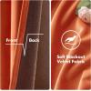 MIULEE Black Out Velvet Curtains 96 Inch Length for Room Darkening Long Blackout Curtains with Grommet Top for Bedroom/Living Room Light Blocking Thermal Insulating Soundproof Set of 2， Black(Burnt Orange)