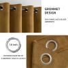 MIULEE Black Out Velvet Curtains 96 Inch Length for Room Darkening Long Blackout Curtains with Grommet Top for Bedroom/Living Room Light Blocking Thermal Insulating Soundproof Set of 2， Black(Gold)