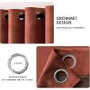 MIULEE Black Out Velvet Curtains 96 Inch Length for Room Darkening Long Blackout Curtains with Grommet Top for Bedroom/Living Room Light Blocking Thermal Insulating Soundproof Set of 2， Black(Terracotta)