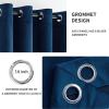 MIULEE Black Out Velvet Curtains 96 Inch Length for Room Darkening Long Blackout Curtains with Grommet Top for Bedroom/Living Room Light Blocking Thermal Insulating Soundproof Set of 2， Black(Navy Blue)