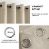 MIULEE Black Out Velvet Curtains 96 Inch Length for Room Darkening Long Blackout Curtains with Grommet Top for Bedroom/Living Room Light Blocking Thermal Insulating Soundproof Set of 2， Black(Beige)