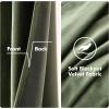 MIULEE Black Out Velvet Curtains 96 Inch Length for Room Darkening Long Blackout Curtains with Grommet Top for Bedroom/Living Room Light Blocking Thermal Insulating Soundproof Set of 2， Black(Olive Green)