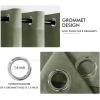 MIULEE Black Out Velvet Curtains 96 Inch Length for Room Darkening Long Blackout Curtains with Grommet Top for Bedroom/Living Room Light Blocking Thermal Insulating Soundproof Set of 2， Black(Sage Green)