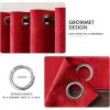 MIULEE Black Out Velvet Curtains 96 Inch Length for Room Darkening Long Blackout Curtains with Grommet Top for Bedroom/Living Room Light Blocking Thermal Insulating Soundproof Set of 2， Black(Red)