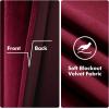 MIULEE Black Out Velvet Curtains 96 Inch Length for Room Darkening Long Blackout Curtains with Grommet Top for Bedroom/Living Room Light Blocking Thermal Insulating Soundproof Set of 2， Black(Burgundy)