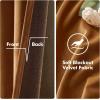 MIULEE Black Out Velvet Curtains 96 Inch Length for Room Darkening Long Blackout Curtains with Grommet Top for Bedroom/Living Room Light Blocking Thermal Insulating Soundproof Set of 2， Black(Gold Brown)