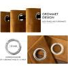 MIULEE Black Out Velvet Curtains 96 Inch Length for Room Darkening Long Blackout Curtains with Grommet Top for Bedroom/Living Room Light Blocking Thermal Insulating Soundproof Set of 2， Black(Golden Brown)