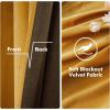 MIULEE Black Out Velvet Curtains 96 Inch Length for Room Darkening Long Blackout Curtains with Grommet Top for Bedroom/Living Room Light Blocking Thermal Insulating Soundproof Set of 2， Black(Mustard Yellow)
