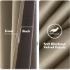 MIULEE Black Out Velvet Curtains 96 Inch Length for Room Darkening Long Blackout Curtains with Grommet Top for Bedroom/Living Room Light Blocking Thermal Insulating Soundproof Set of 2， Black(Taupe)
