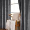 MIULEE Black Out Velvet Curtains 96 Inch Length for Room Darkening Long Blackout Curtains with Grommet Top for Bedroom/Living Room Light Blocking Thermal Insulating Soundproof Set of 2， Black(Grey)