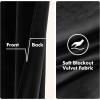 MIULEE Black Out Velvet Curtains 96 Inch Length for Room Darkening Long Blackout Curtains with Grommet Top for Bedroom/Living Room Light Blocking Thermal Insulating Soundproof Set of 2， Black(Black)