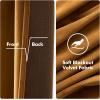 MIULEE Black Out Velvet Curtains 96 Inch Length for Room Darkening Long Blackout Curtains with Grommet Top for Bedroom/Living Room Light Blocking Thermal Insulating Soundproof Set of 2， Black(Golden Brown)