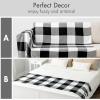 MIULEE Black and White Buffalo Plaid Checkered Throw Blanket for Couch – Farmhouse Lightweight Tartan Christmas Blankets with Checkerboard Grid Pattern Fringe Decor Sofa Bed – 50 x 60 Inch