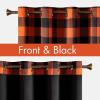 MIULEE Buffalo Plaid Blackout Curtains for Christmas 84 Inches Long Thermal Insulated Window Drapes with Printed Plaid for Living Room 2 Panels 52 Inch by 84 Inch Red and White(Orange and Black)