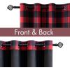 MIULEE Buffalo Plaid Blackout Curtains for Christmas 84 Inches Long Thermal Insulated Window Drapes with Printed Plaid for Living Room 2 Panels 52 Inch by 84 Inch Red and White(Red and Black)