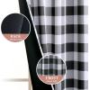 MIULEE Buffalo Plaid Blackout Curtains for Christmas 84 Inches Long Thermal Insulated Window Drapes with Printed Plaid for Living Room 2 Panels 52 Inch by 84 Inch Red and White(Black and White)