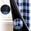MIULEE Buffalo Plaid Blackout Curtains for Christmas 84 Inches Long Thermal Insulated Window Drapes with Printed Plaid for Living Room 2 Panels 52 Inch by 84 Inch Red and White(Navy and White)