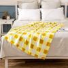 MIULEE Buffalo Plaid Throw Blanket for Sofa Couch, Soft Check Fleece Throw Yellow White Checkered Decor Flannel Fuzzy Christmas Blanket for Bedding, Fluffy Warm Cozy Plush Microfiber Size 50″ X 60″