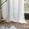 MIULEE Burgundy Red Faux Linen Textured Semi Sheer Curtains for Bedroom Living Room 84 Inches Length 2 Panels Set Grommet Light Filtering Privacy Curtains Drapes Room Christmas Decor Window Treatment(White)