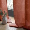 MIULEE Burgundy Red Faux Linen Textured Semi Sheer Curtains for Bedroom Living Room 84 Inches Length 2 Panels Set Grommet Light Filtering Privacy Curtains Drapes Room Christmas Decor Window Treatment(Burnt Orange)