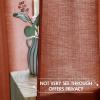 MIULEE Burgundy Red Faux Linen Textured Semi Sheer Curtains for Bedroom Living Room 84 Inches Length 2 Panels Set Grommet Light Filtering Privacy Curtains Drapes Room Christmas Decor Window Treatment(Burnt Orange)