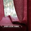 MIULEE Burgundy Red Faux Linen Textured Semi Sheer Curtains for Bedroom Living Room 84 Inches Length 2 Panels Set Grommet Light Filtering Privacy Curtains Drapes Room Christmas Decor Window Treatment(Burgundy Red)