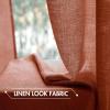 MIULEE Burgundy Red Faux Linen Textured Semi Sheer Curtains for Bedroom Living Room 84 Inches Length 2 Panels Set Grommet Light Filtering Privacy Curtains Drapes Room Christmas Decor Window Treatment(Burnt Orange)