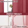 MIULEE Burgundy Red Faux Linen Textured Semi Sheer Curtains for Bedroom Living Room 84 Inches Length 2 Panels Set Grommet Light Filtering Privacy Curtains Drapes Room Christmas Decor Window Treatment(Burgundy Red)