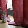 MIULEE Burgundy Red Faux Linen Textured Semi Sheer Curtains for Bedroom Living Room 84 Inches Length 2 Panels Set Grommet Light Filtering Privacy Curtains Drapes Room Christmas Decor Window Treatment(Burgundy Red)