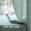 MIULEE Burgundy Red Faux Linen Textured Semi Sheer Curtains for Bedroom Living Room 84 Inches Length 2 Panels Set Grommet Light Filtering Privacy Curtains Drapes Room Christmas Decor Window Treatment(Teal Green)