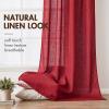 MIULEE Burgundy Red Linen Curtains 84 Inch Length 2 Panels for Bedroom Living Room, Pinch Pleated Soft Thick Linen Textured Window Drapes with Hooks Semi Sheer Light Filtering Christmas Decor(Burgundy Red)
