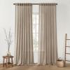 MIULEE Burgundy Red Linen Curtains 84 Inch Length 2 Panels for Bedroom Living Room, Pinch Pleated Soft Thick Linen Textured Window Drapes with Hooks Semi Sheer Light Filtering Christmas Decor(Taupe)