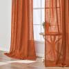 MIULEE Burgundy Red Linen Curtains 84 Inch Length 2 Panels for Bedroom Living Room, Pinch Pleated Soft Thick Linen Textured Window Drapes with Hooks Semi Sheer Light Filtering Christmas Decor(Orange)