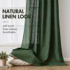 MIULEE Burgundy Red Linen Curtains 84 Inch Length 2 Panels for Bedroom Living Room, Pinch Pleated Soft Thick Linen Textured Window Drapes with Hooks Semi Sheer Light Filtering Christmas Decor(Emerald Green)