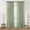 MIULEE Burgundy Red Linen Curtains 84 Inch Length 2 Panels for Bedroom Living Room, Pinch Pleated Soft Thick Linen Textured Window Drapes with Hooks Semi Sheer Light Filtering Christmas Decor(Sage Green)
