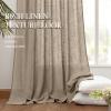 MIULEE Burgundy Red Linen Curtains 84 Inch Length 2 Panels for Bedroom Living Room, Pinch Pleated Soft Thick Linen Textured Window Drapes with Hooks Semi Sheer Light Filtering Christmas Decor(Taupe)