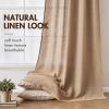 MIULEE Burgundy Red Linen Curtains 84 Inch Length 2 Panels for Bedroom Living Room, Pinch Pleated Soft Thick Linen Textured Window Drapes with Hooks Semi Sheer Light Filtering Christmas Decor(Linen Brown)
