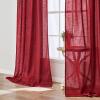 MIULEE Burgundy Red Linen Curtains 84 Inch Length 2 Panels for Bedroom Living Room, Pinch Pleated Soft Thick Linen Textured Window Drapes with Hooks Semi Sheer Light Filtering Christmas Decor(Burgundy Red)