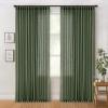 MIULEE Burgundy Red Linen Curtains 84 Inch Length 2 Panels for Bedroom Living Room, Pinch Pleated Soft Thick Linen Textured Window Drapes with Hooks Semi Sheer Light Filtering Christmas Decor(Loden)