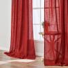 MIULEE Burgundy Red Linen Curtains 84 Inch Length 2 Panels for Bedroom Living Room, Pinch Pleated Soft Thick Linen Textured Window Drapes with Hooks Semi Sheer Light Filtering Christmas Decor(Red)