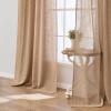 MIULEE Burgundy Red Linen Curtains 84 Inch Length 2 Panels for Bedroom Living Room, Pinch Pleated Soft Thick Linen Textured Window Drapes with Hooks Semi Sheer Light Filtering Christmas Decor(Linen Brown)
