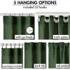 MIULEE Burgundy Red Linen Curtains 84 Inch Length 2 Panels for Bedroom Living Room, Pinch Pleated Soft Thick Linen Textured Window Drapes with Hooks Semi Sheer Light Filtering Christmas Decor(Emerald Green)