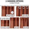 MIULEE Burgundy Red Linen Curtains 84 Inch Length 2 Panels for Bedroom Living Room, Pinch Pleated Soft Thick Linen Textured Window Drapes with Hooks Semi Sheer Light Filtering Christmas Decor(Burnt Orange)