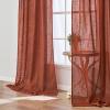 MIULEE Burgundy Red Linen Curtains 84 Inch Length 2 Panels for Bedroom Living Room, Pinch Pleated Soft Thick Linen Textured Window Drapes with Hooks Semi Sheer Light Filtering Christmas Decor(Burnt Orange)