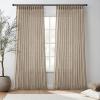 MIULEE Burgundy Red Linen Curtains 84 Inch Length 2 Panels for Bedroom Living Room, Pinch Pleated Soft Thick Linen Textured Window Drapes with Hooks Semi Sheer Light Filtering Christmas Decor(Taupe)