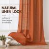 MIULEE Burgundy Red Linen Curtains 84 Inch Length 2 Panels for Bedroom Living Room, Pinch Pleated Soft Thick Linen Textured Window Drapes with Hooks Semi Sheer Light Filtering Christmas Decor(Orange)